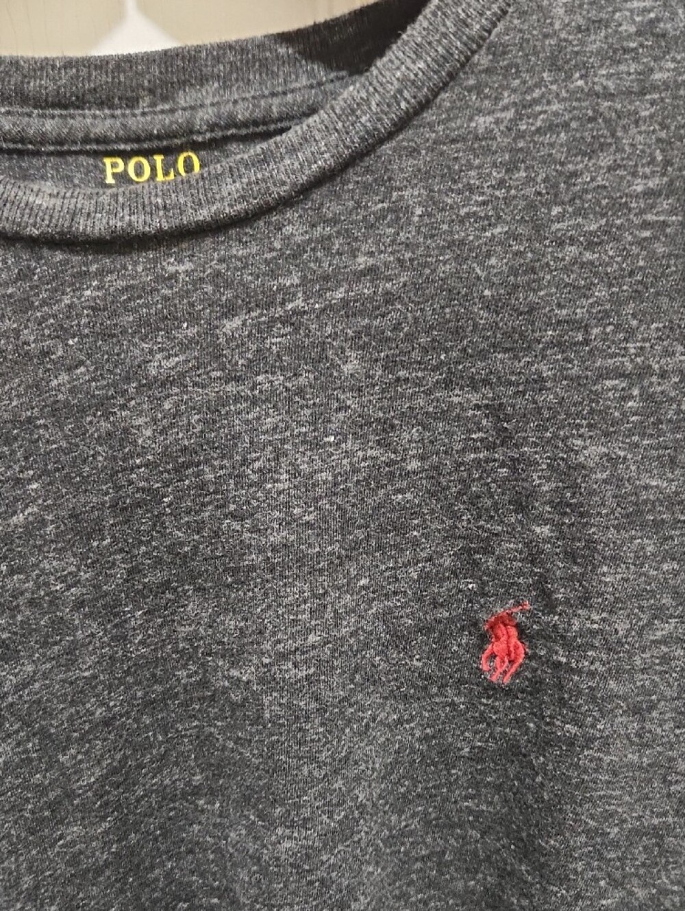 Polo by Ralph Lauren Charcoal Heather Crewneck Shirt with Red Pony - Picture 6 of 6